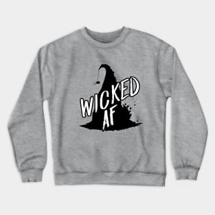 Wicked AF Witch Hat Halloween Spider Wicked Witch Crewneck Sweatshirt